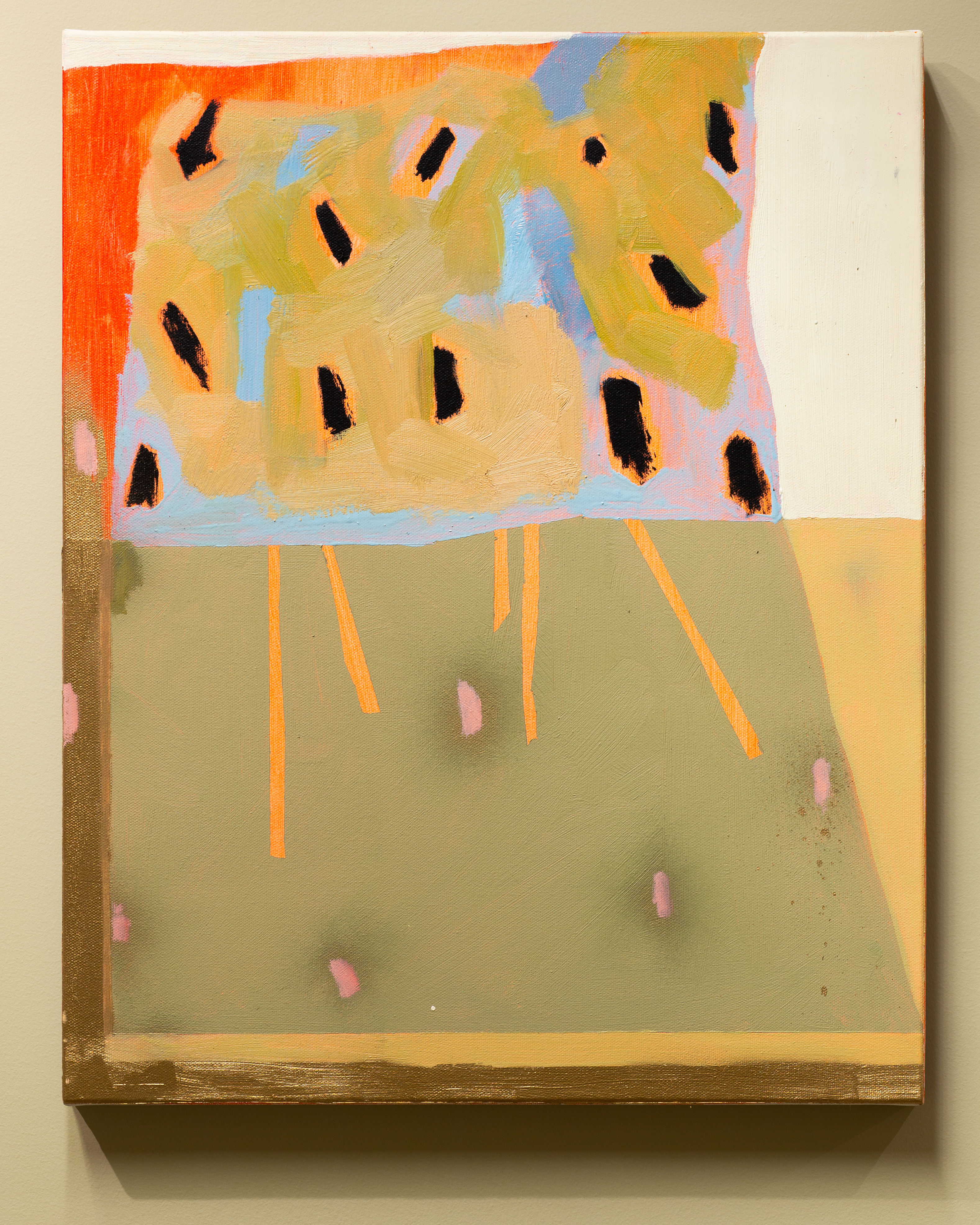 Ashley Addair, Body mask/ reach, 24" x 18" , oil and spray paint on canvas, 2020